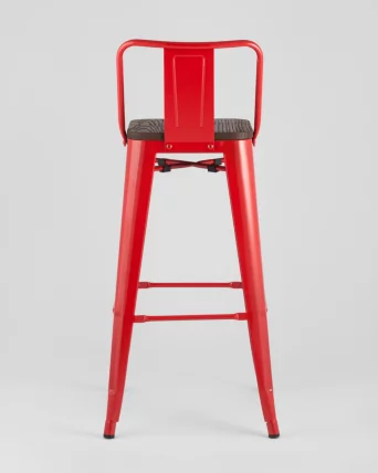 Стул барный Tolix Wood 75.5  со спинкой Красный_5
