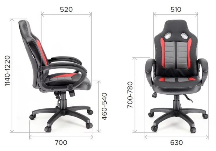 Кресло геймерское Everprof Forsage TM Экокожа Черный Красный Серый_3