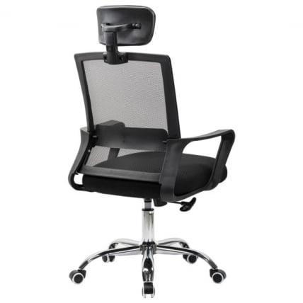 Кресло CРОМЕКС (КРОМЕКС) Дебут CХ-697 ХРОМ сетка/ткань ТВ черное / CROMEX Debut CH-697 TW_5