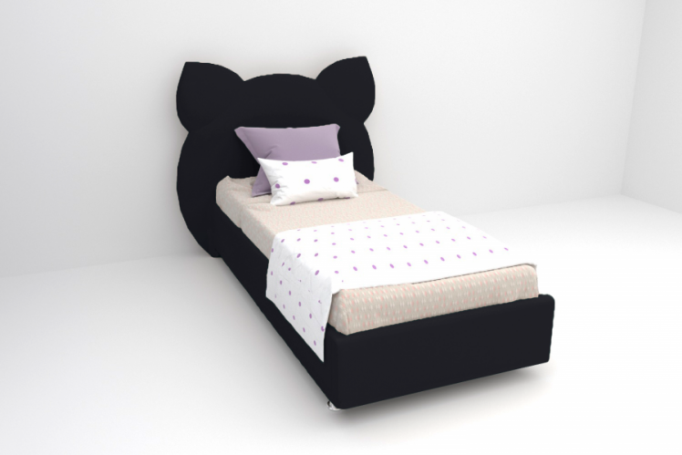 Детская кровать "Котя" с ортопедическим основанием Цвет фасада: Кольт Ч; Цвет корпуса: Кольт Ч; Материал фасада: Искусственная кожа; Размер: 800х2000 мм; Спальное место: 800х2000 мм _0