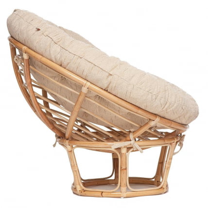 Кресло PAPASAN ECO/ПАПАСАН ЭКО P115-1/SP STD /c подушкой, ремешками/ диаметр подушки 129 см, 115x101x92 см, Natural (натуральный), ткань Старт_3