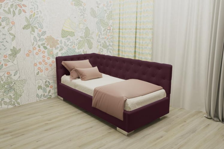 ДЕТСКАЯ МЯГКАЯ ИНТЕРЬЕРНАЯ КРОВАТЬ ВЕРСАЛЬ БЕЗ ОСНОВАНИЯ (BERHOUSE) Цвет фасада: Красный; Материал фасада: Металл/Велюр; Спальное место: 800х1900_0