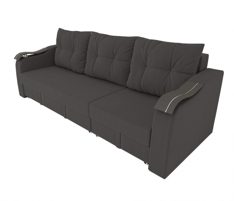 Диван прямой Рио Трансформер (Berhouse) Цвет фасада: Темно серый Велюто 32; Тип: Левый/правый; Материал фасада: Металл/Велюр_0