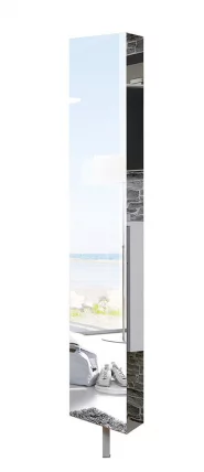 Поворотный зеркальный шкаф Зум Шелф Молочный дуб_3