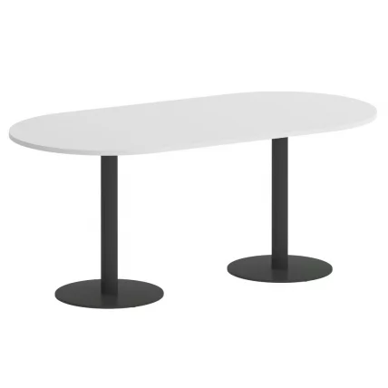 Стол овальный HOME OFFICE VR.SP-5-180.1 Белый Бриллиант/Антрацит металл_0