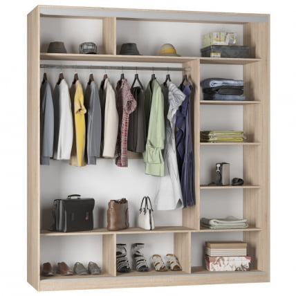 Шкаф-купе B-230х200х60-2(ДСС-Белый-D7D8D7)_1