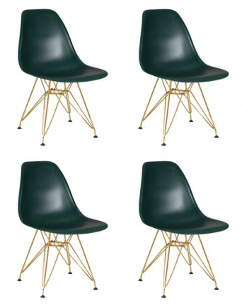 Стул обеденный ДОБРИН ДСР (ножки золотые, цвет тёмно-зеленый (Г-13)) 4 шт / DOBRIN DSR (G-13))_0