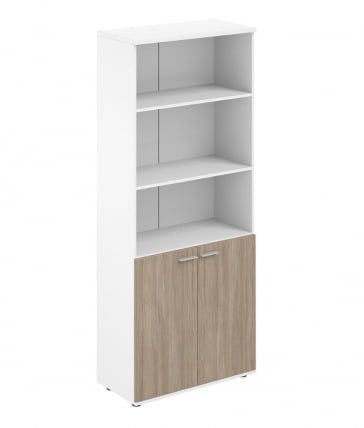 Шкаф высокий полуоткрытый Sigma SG.831.WH.OD Белый Дуб темный_0