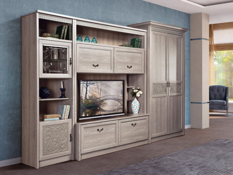 Шкаф угловой с зеркалом Лючия 183 z Дуб Оксфорд серый_2