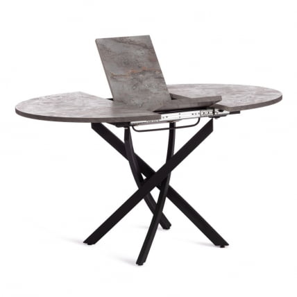 Стол MANZANA ЛДСП/HPL/металл, 100 х 100+30 х 75 см, Агат серый/черный_3