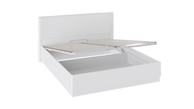 Кровать двуспальная Наоми СМ-208.01.02 с подъемным механизмом Белый глянец_1