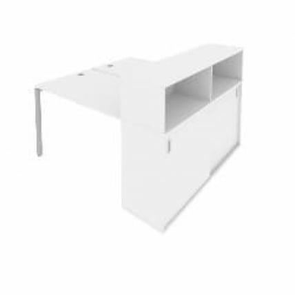 Рабочая станция с опорным шкафом-купе Metal System Б.РС-СШК-2.2 Белый/Серый_0