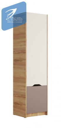 Шкаф RICH ШК-001 Миндаль/Глиняный серый/дуб крафт золотой_0