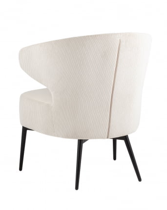 Кресло лаунж Royal Stripes велюр Молочный_5