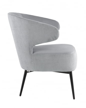 Кресло лаунж Royal Stripes велюр Серый_3