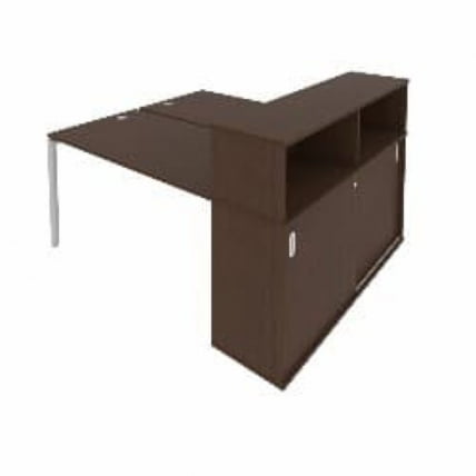 Рабочая станция с опорным шкафом-купе Metal System Б.РС-СШК-2.3 Венге/Серый_0
