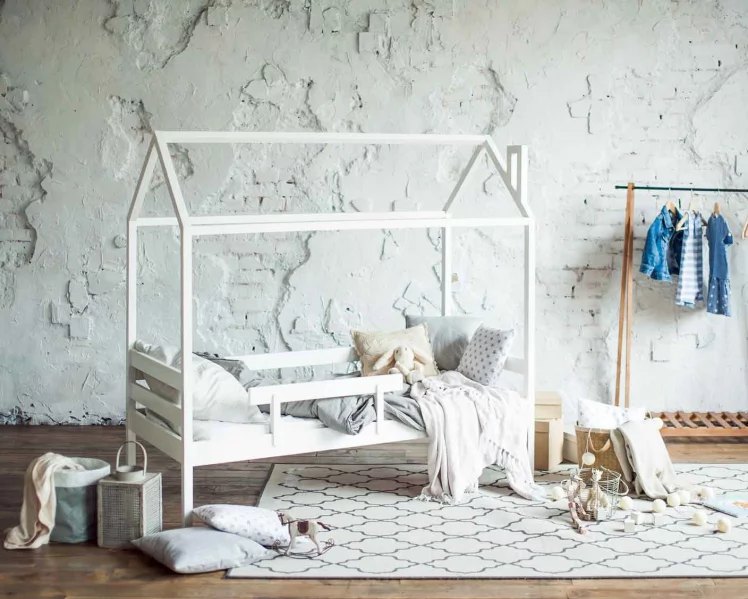 Кровать-домик RooRoom кд-1 с бортиком Белый_1