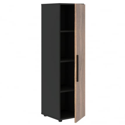 Шкаф-колонка с глухой средней дверью (правый) VELION VENEER VRMCS 40.1 R Американский орех Яшма черная_1