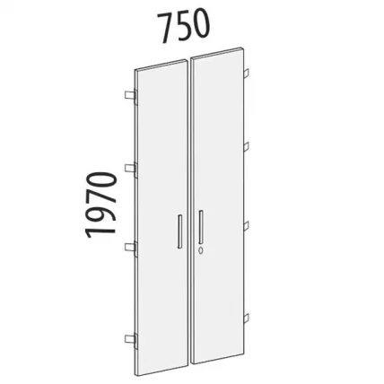 Двери ЛДСП на 5 секций с замком Альфа 64.58 Дуб Кронберг_1