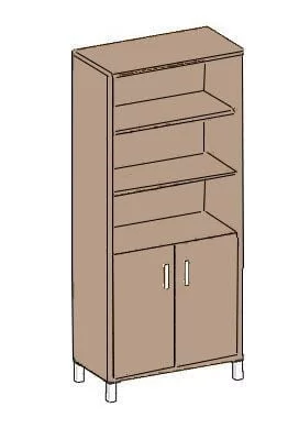 Стеллаж дверь ДСП с замком В430.3 Дуб девон_0