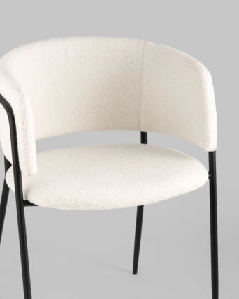 Стул Нэлли ткань букле Белый_4