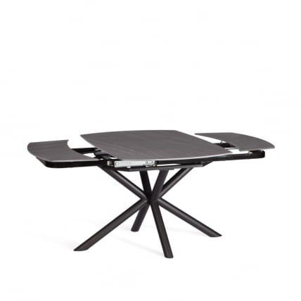 Стол обеденный Winston/Винстон столешница керамика (матовая) /опоры металл, темно-серый/черный, (120+30+30)x80x75 см_6