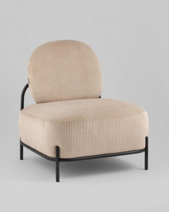 Кресло Стоун К велюр рельефный бежевый_0