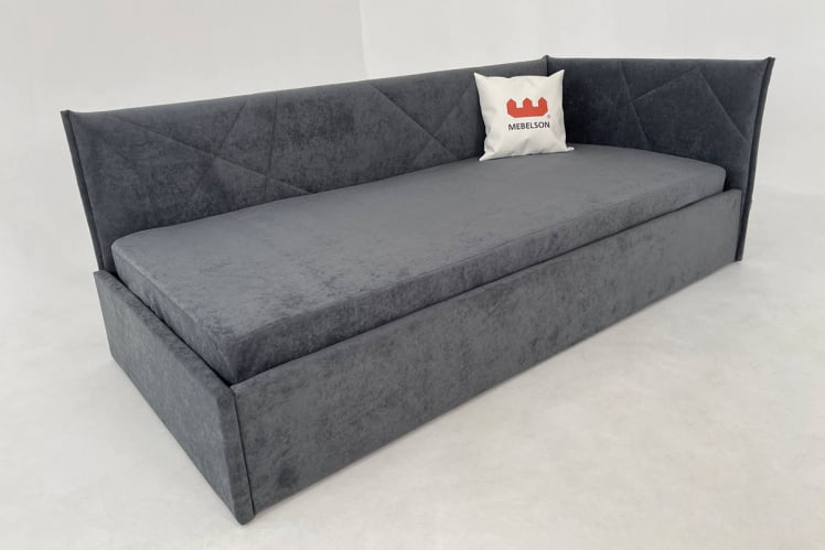 Кровать 0.9 Бест (Тахта) КМ.T-15 графит (велюр)_5