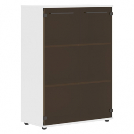 Шкаф со стеклянными дверьми EDIS EMCS 85.2 Мокко Белый_0