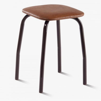 Табурет кухонный 320х320 мм Темно-коричневый/Металл Коричневый_0