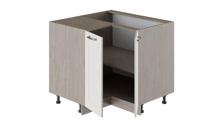 Шкаф напольный угловой с углом 90° Одри НУ90-72_2ДР(НУ) Дуб Сонома трюфель/Бежевый шелк_1