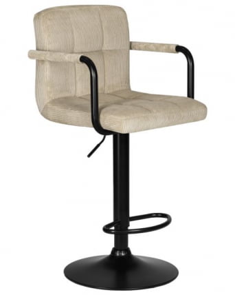 Стул барный ДОБРИН КРУГЕР АРМ БЛАCК (бежевый вельвет (ЛАР-Е2041-04)) 2 шт / DOBRIN KRUGER ARM BLACK (LAR-E2041-04))_2
