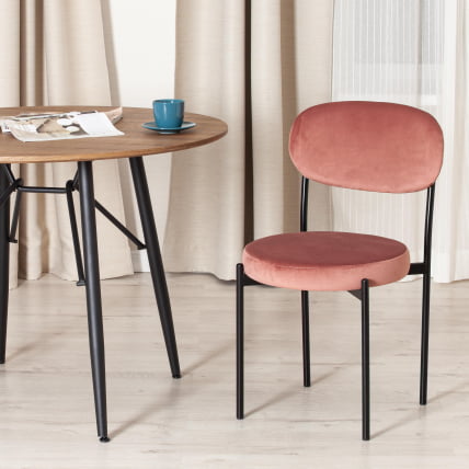 Стул REVO (mod. 7033) ткань/металл, 47х54х82 см, высота до сиденья 47 см, коралловый barkhat 15 /черный_8