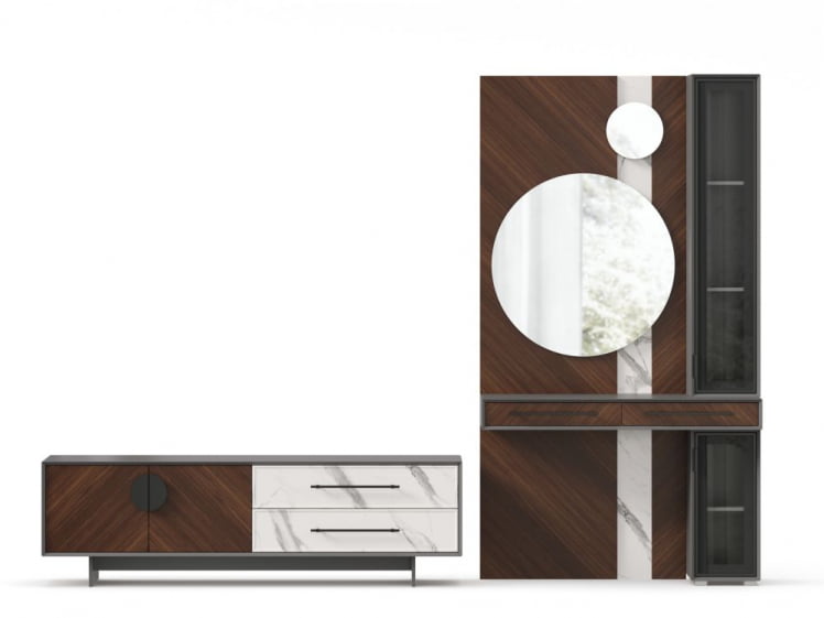 Набор мебели для гостиной Вилена №7 Серый/Орех/Монте белый_7