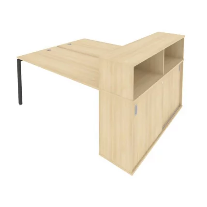 Рабочая станция с опорным шкафом-купе Metal System Б.РС-СШК-2.4 Акация/Антрацит_0