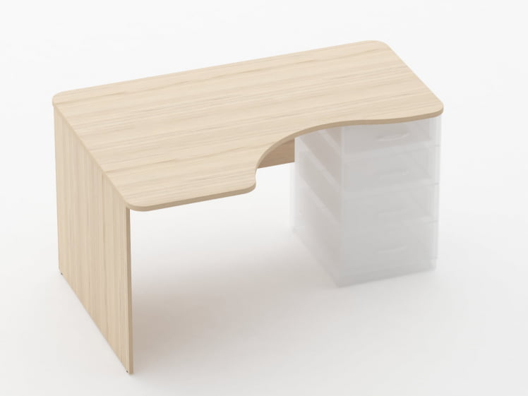 Стол угловой под встроенную тумбу Glassy 1.141.14Л Венге_0