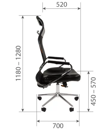 Кресло для руководителя CХАИРМАН 700 сетка Черный / CHAIRMAN_4