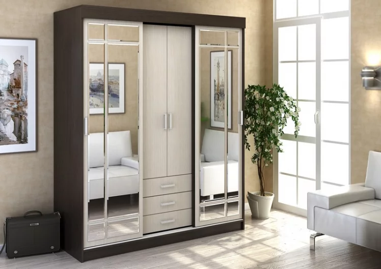 Шкаф-купе Лидер 1 Венге/дуб белфорд_0