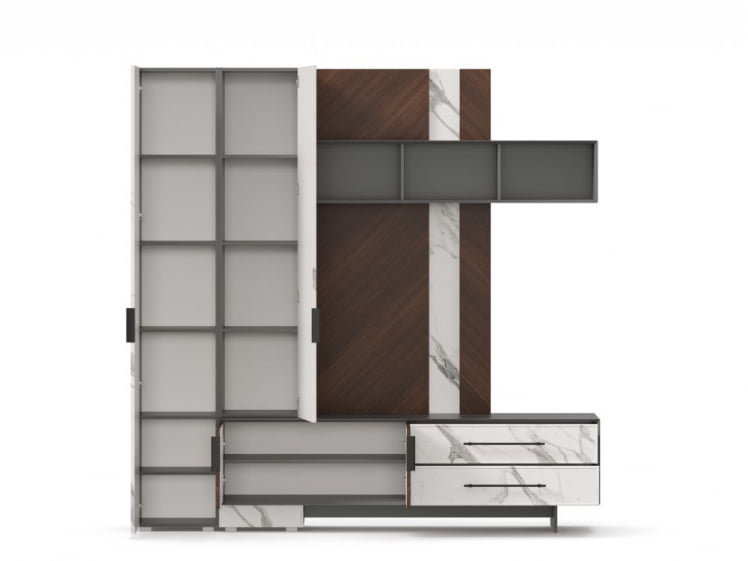 Набор мебели для гостиной Вилена №2 Оникс Серый/Орех/Монте белый_7