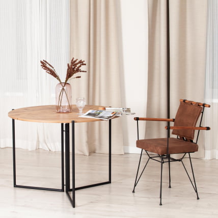 Стол складывающийся YOOP (mod. 1212) ЛДСП+меламин/металл, 100 x 100 x 72 см, сосна/черный_5