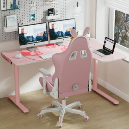 Стол письменный (для компьютера) угловой EUREKA ERK-L60R-PK-V2 (правый), розовый_11