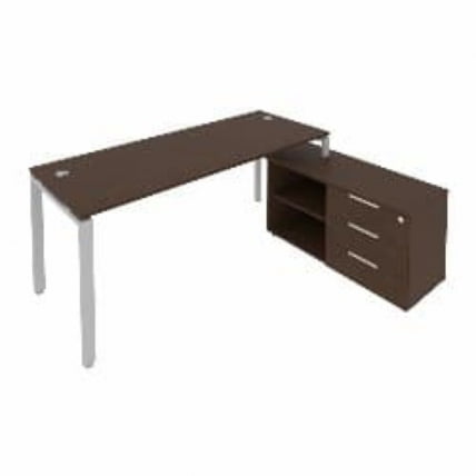 Рабочая станция на П-образном м/к с опорной тумбой правая Metal System Б.РС-СТС-2.5 Пр Венге/Серый_0