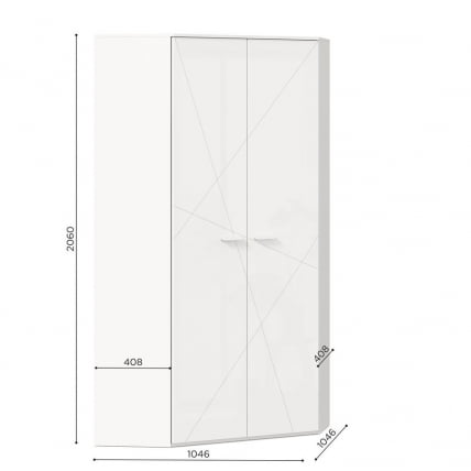 Шкаф угловой 45 Милтон ЛД 537.040.000 Белый_3