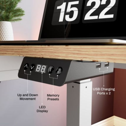 Стол письменный (для компьютера) угловой с электрической регулировкой по высоте EUREKA ERK-EHD-L60L-MW (левый), клен_10