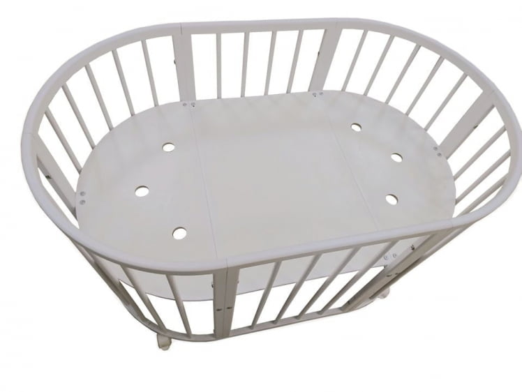 Кровать-трансформер с двумя матрасами и маятником Merry Happy Mini матовая Белая (3 в 1)_8