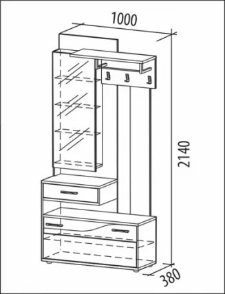Панель с крючками комбинированная Лаура 38.06.1_2