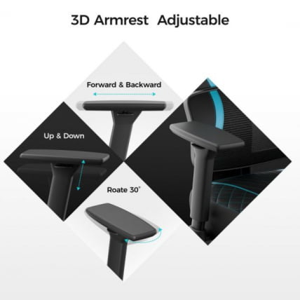 Эргономичное компьютерное кресло (для геймеров) Eureka Norn, Blue_9