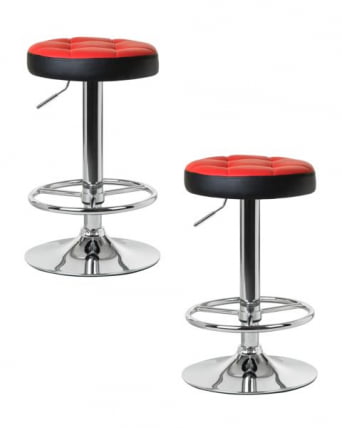 Табурет барный DOBRIN BRUNO (красно-черный) 2 шт_0