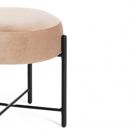 Банкетка AMBER металл, ткань, 41*41*40 см, бежевый/черный_3