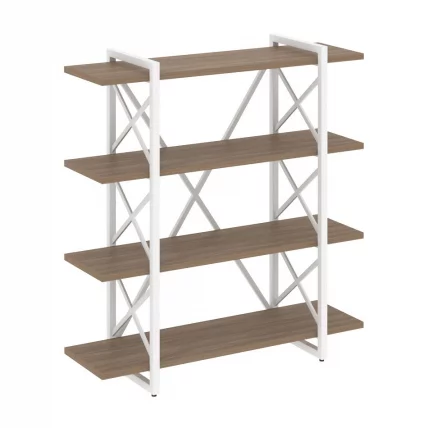 Стеллаж на регулируемых опорах - 4 полки LOFT VR.L-MST.O-4.8V Металл белый Дуб Аризона_0
